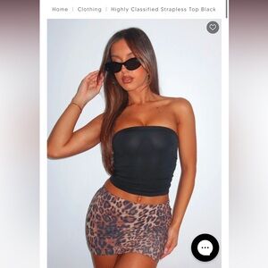 NWT White Fox black strapless